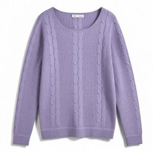 4/$20 Cherokee Lavender Cable Knit Silk, Angora & Lambswool Blend Sweater